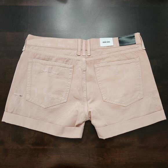 NWT Anine Bing Pink Denim Shorts Size Medium - Picture 7 of 9